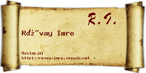 Révay Imre névjegykártya